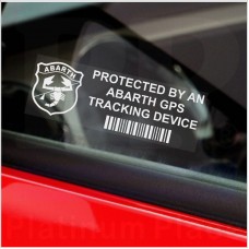 5 x Abarth GPS Tracking Device Security WINDOW Stickers 87x30mm-Car,Van,Vehicle Alarm Tracker Signs 